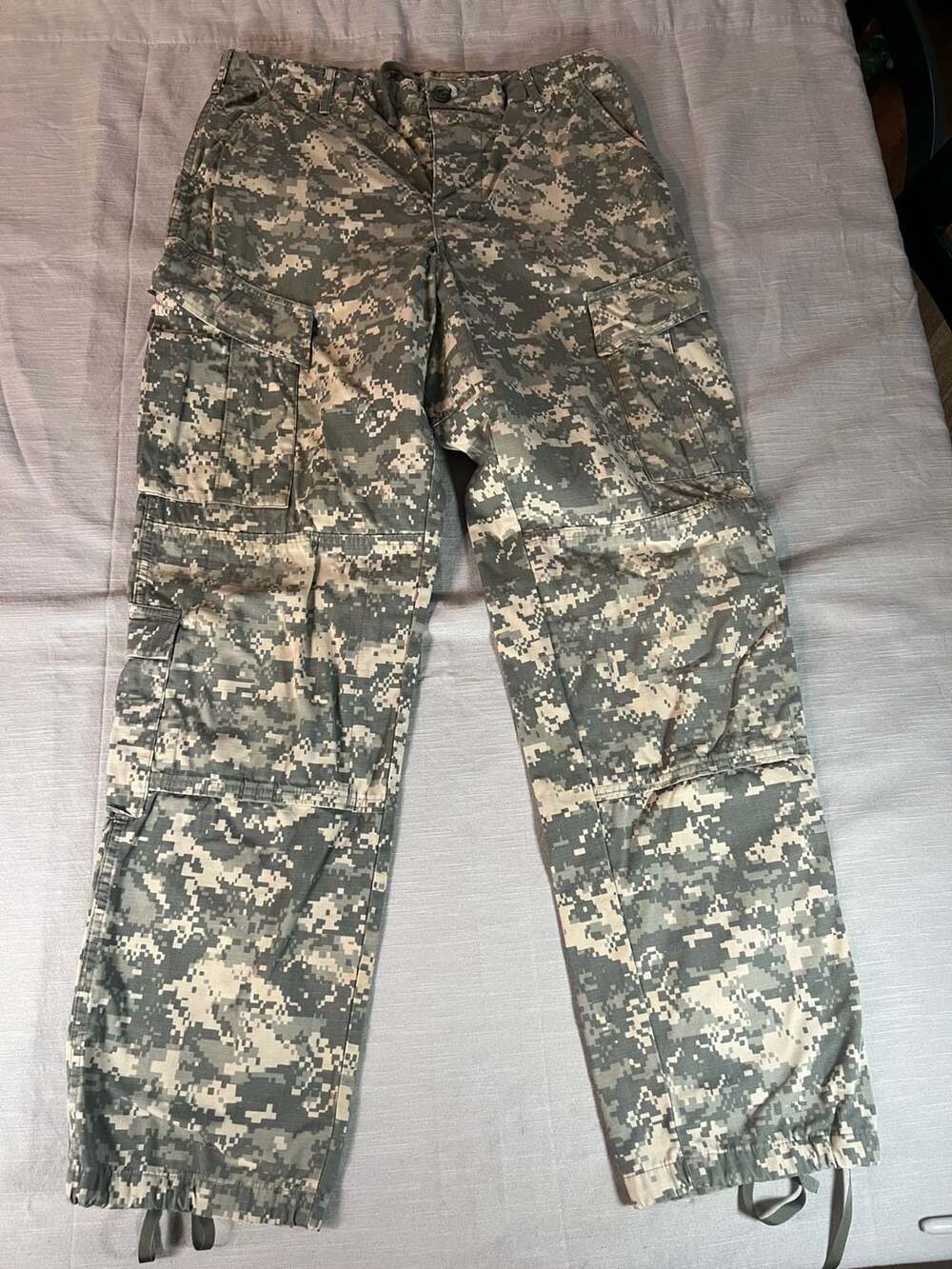 US Military ACU Army Combat Uniform Digital Camo Cargo Pants Trousers Medium Lon